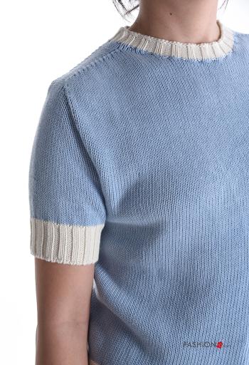 Maglione in Cotone maniche corte girocollo - ph 4