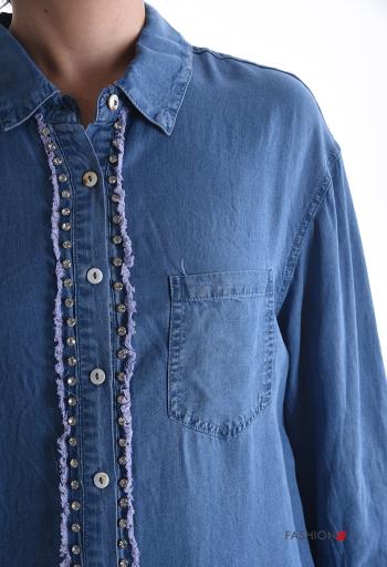 Camicia maniche lunghe con colletto con bottoni con strass - ph 4
