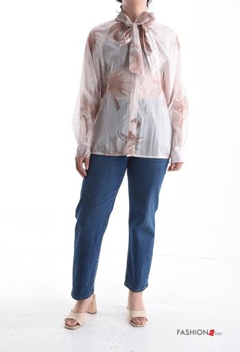 Camisa manga larga Estampado Floral con botones con lazo - ph 5