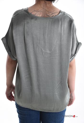 Blusa manga corta con cuello en v - ph 2