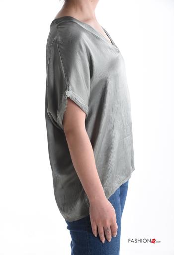 Blusa manga corta con cuello en v - ph 3