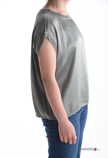 Blusa girocollo lurex maniche corte - ph 3