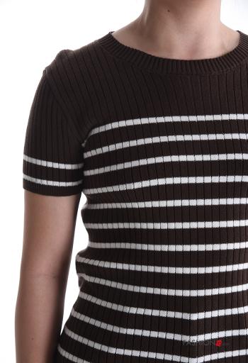 T-shirt in Cotone maniche corte costine girocollo Fantasia righe - ph 4