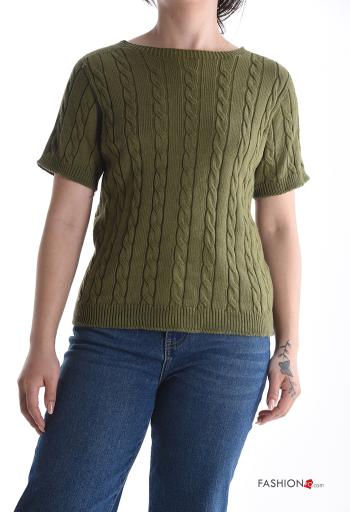 Maglione in Cotone maniche corte girocollo