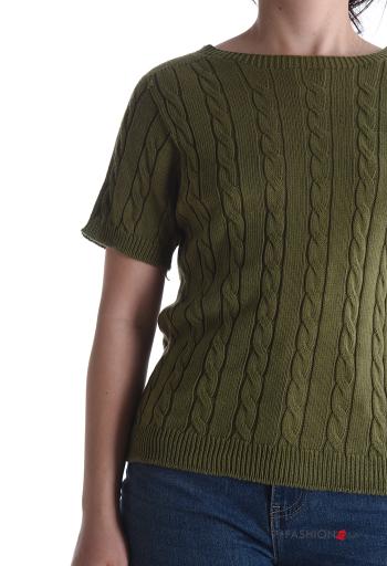 Maglione in Cotone maniche corte girocollo - ph 4