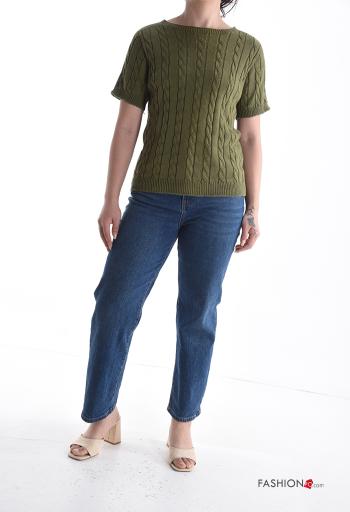 Maglione in Cotone maniche corte girocollo - ph 5