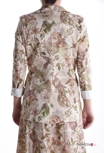 Giacca in Cotone maniche lunghe Fantasia floreale con bottoni senza fodera - ph 2