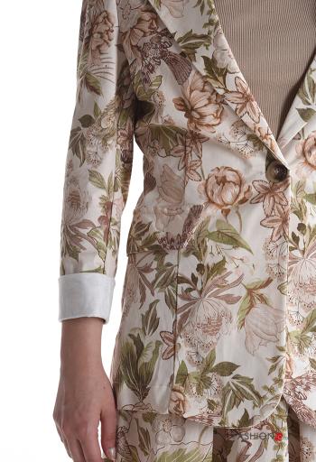 Giacca in Cotone maniche lunghe Fantasia floreale con bottoni senza fodera - ph 4