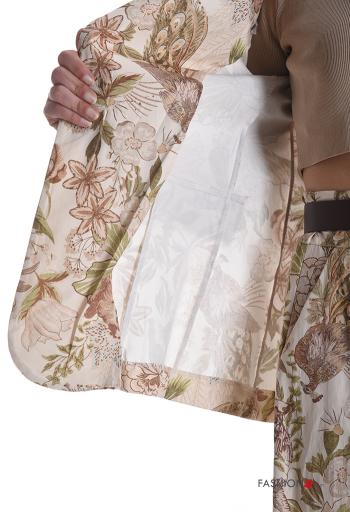 Giacca in Cotone maniche lunghe Fantasia floreale con bottoni senza fodera - ph 6