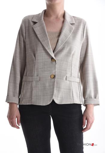 Chaqueta manga larga Estampado tartán con botones sin forro - ph 1