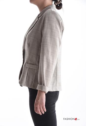 Chaqueta manga larga Estampado tartán con botones sin forro - ph 3