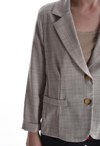 Chaqueta manga larga Estampado tartán con botones sin forro - ph 4