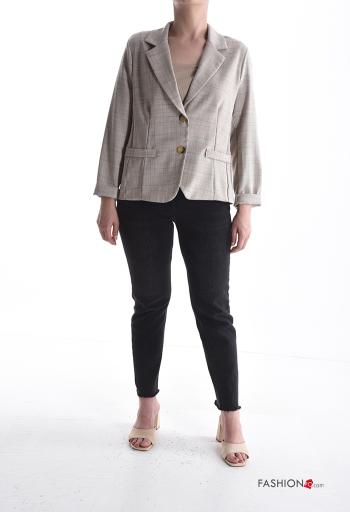 Chaqueta manga larga Estampado tartán con botones sin forro - ph 5