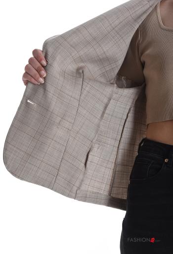 Chaqueta manga larga Estampado tartán con botones sin forro - ph 6