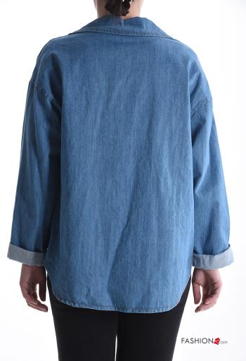 denim long sleeve Cotton Jacket with buttons without lining - ph 2