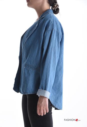 denim long sleeve Cotton Jacket with buttons without lining - ph 3