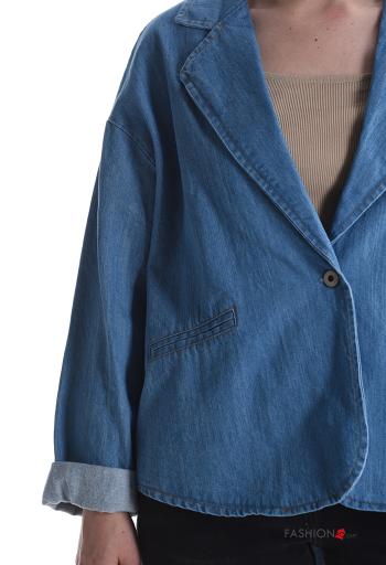 denim long sleeve Cotton Jacket with buttons without lining - ph 4