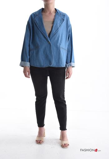 denim long sleeve Cotton Jacket with buttons without lining - ph 5