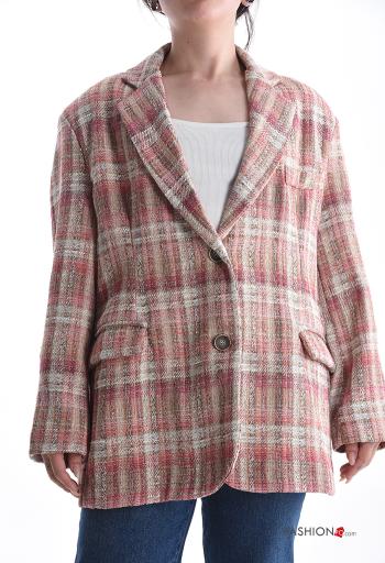 Tartan long sleeve Cotton Jacket with buttons with lining - ph 1