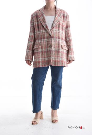 Tartan long sleeve Cotton Jacket with buttons with lining - ph 5