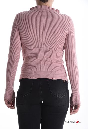 Ribbed long sleeve Cardigan with buttons with v-neck - ph 2