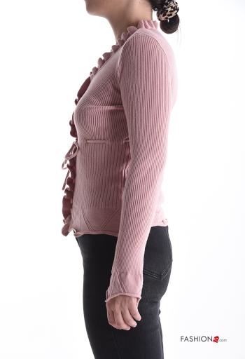 Ribbed long sleeve Cardigan with buttons with v-neck - ph 3