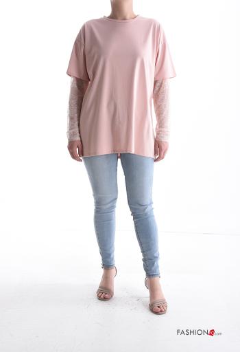 Maglietta a manica lunga in Cotone pizzo girocollo - ph 5