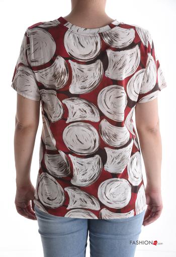 T-shirt in Cotone maniche corte girocollo Fantasia astratta - ph 2