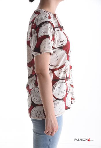 T-shirt in Cotone maniche corte girocollo Fantasia astratta - ph 3