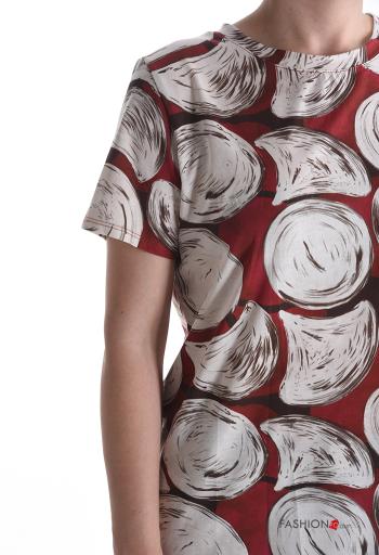 T-shirt in Cotone maniche corte girocollo Fantasia astratta - ph 4