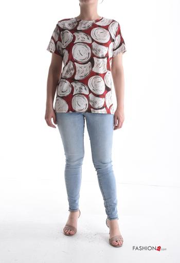 T-shirt in Cotone maniche corte girocollo Fantasia astratta - ph 5