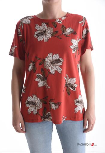 T-shirt in Cotone maniche corte girocollo Fantasia floreale - ph 1