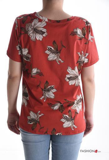 T-shirt in Cotone maniche corte girocollo Fantasia floreale - ph 2
