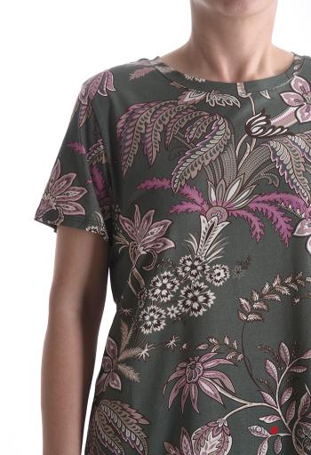 T-shirt em Algodão manga curta gola redonda Floral - ph 4