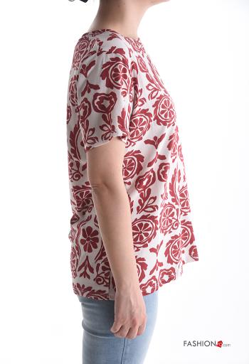 T-shirt in Cotone maniche corte girocollo Fantasia stampata - ph 3