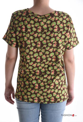 T-shirt in Cotone maniche corte girocollo Fantasia stampata - ph 2