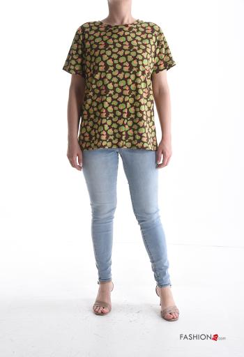 T-shirt in Cotone maniche corte girocollo Fantasia stampata - ph 5