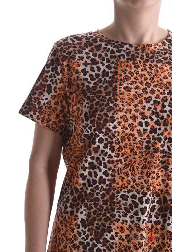 T-shirt in Cotone maniche corte girocollo Fantasia animalier - ph 4