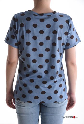T-shirt in Cotone maniche corte girocollo Fantasia pois - ph 2