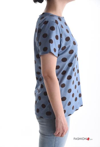 T-shirt in Cotone maniche corte girocollo Fantasia pois - ph 3