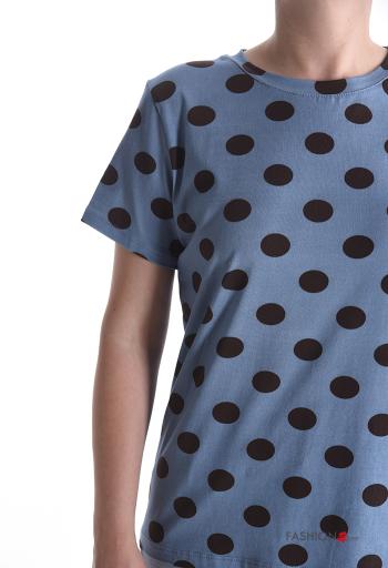 T-shirt in Cotone maniche corte girocollo Fantasia pois - ph 4