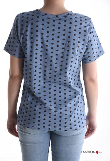 T-shirt in Cotone maniche corte girocollo Fantasia pois - ph 2