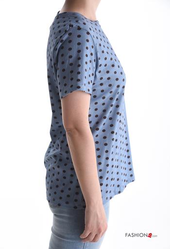 T-shirt in Cotone maniche corte girocollo Fantasia pois - ph 3