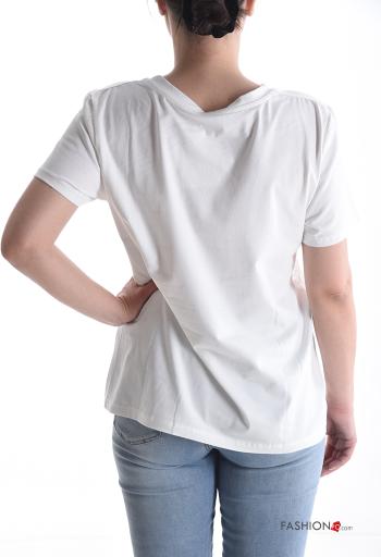 T-shirt in Cotone maniche corte girocollo Fantasia scritta - ph 2