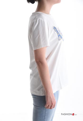 T-shirt in Cotone maniche corte girocollo Fantasia scritta - ph 3