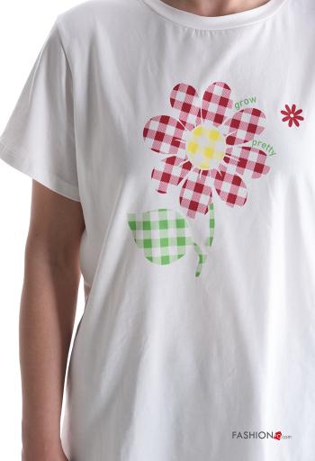 T-shirt in Cotone maniche corte girocollo Fantasia stampata - ph 4