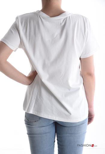 T-shirt in Cotone maniche corte girocollo Fantasia cuore - ph 2