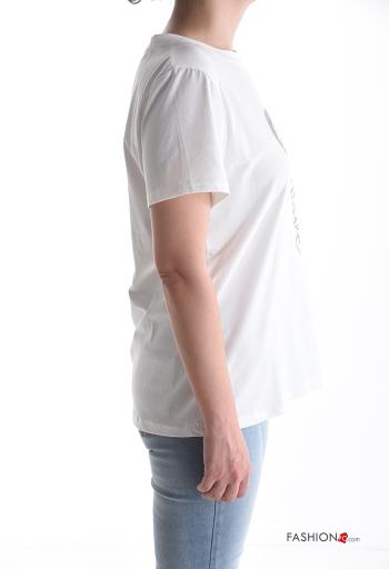 T-shirt in Cotone maniche corte girocollo Fantasia cuore - ph 3