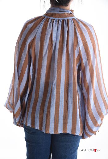 Blusa manga extra larga a rayas con lazo - ph 2