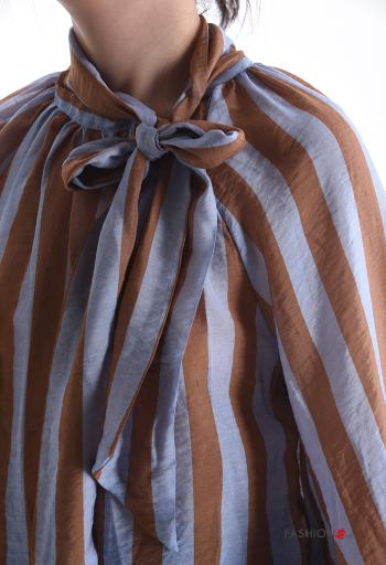 Blusa manga extra larga a rayas con lazo - ph 4